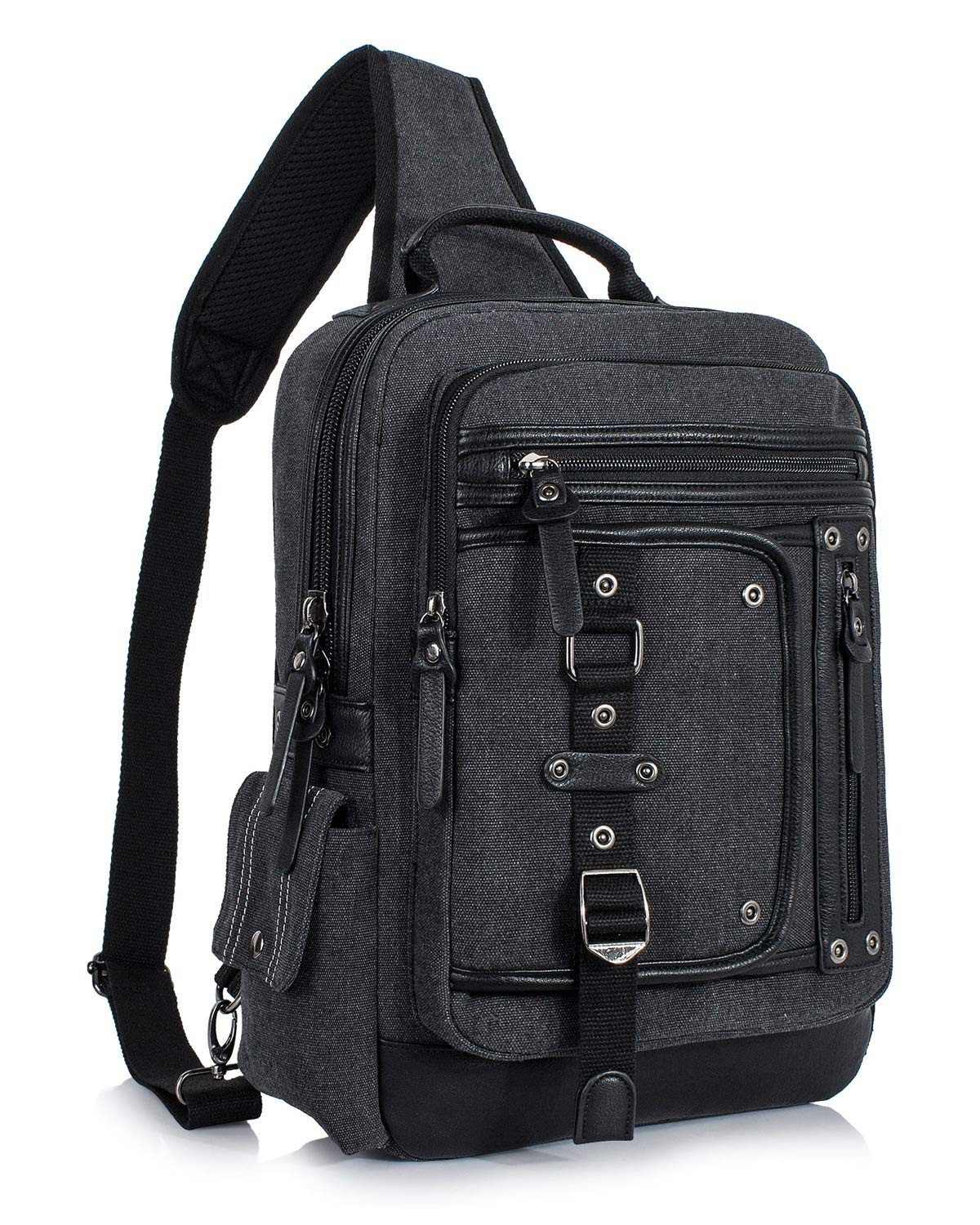 Large Canvas Crossbody Sling Bag for Men – Fits 15.6″ Laptop, Ideal for Work & C