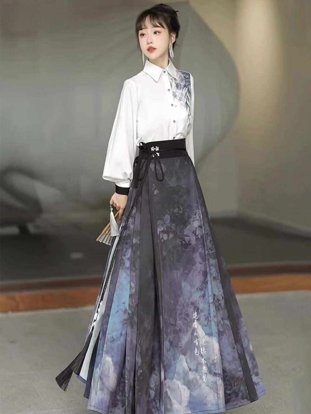 New Chinese Hanfu Horse Face Skirt Women’s Suit Spring Summer Hanfu Daily Wear