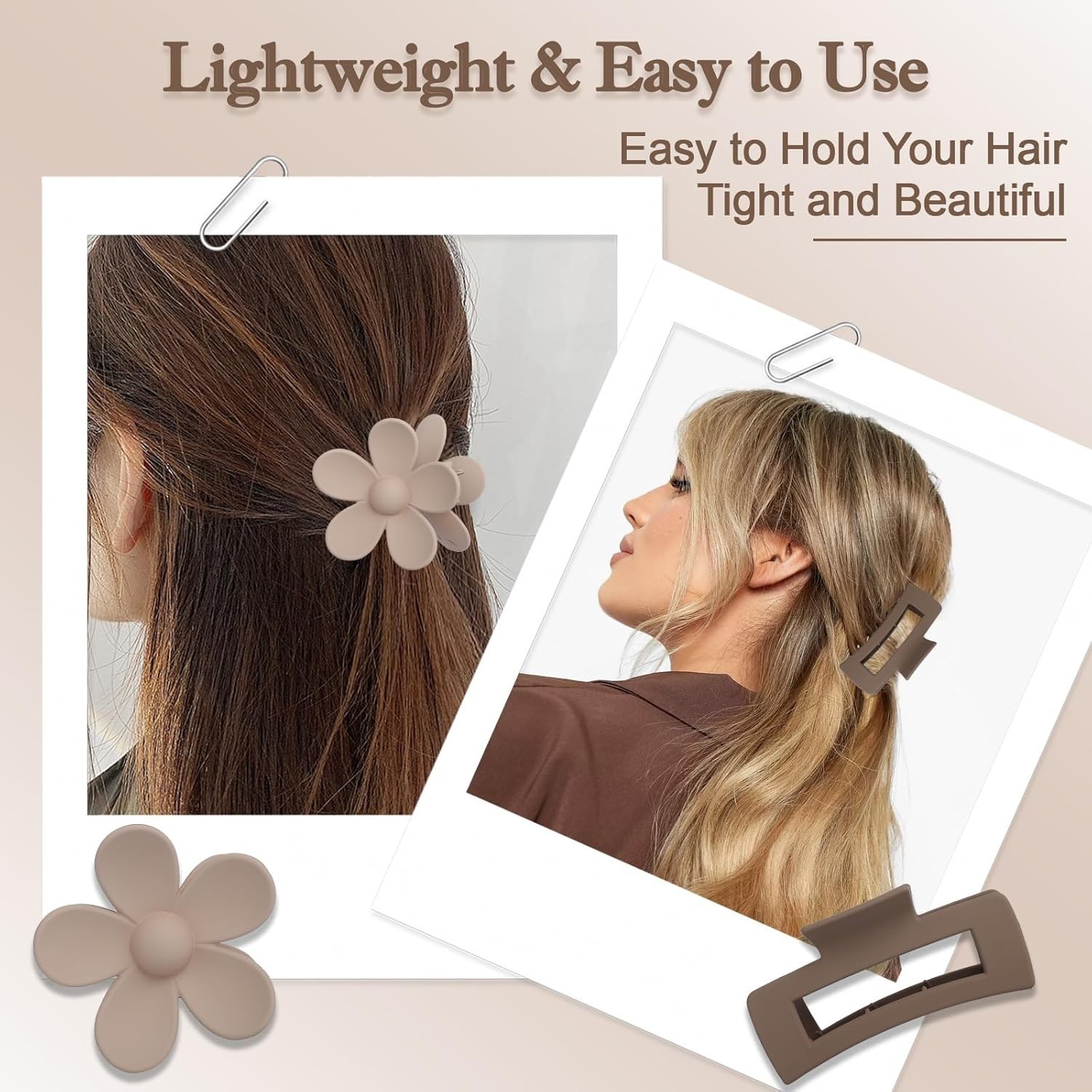 Luxury Women’s Frosted Hair Claw Clip Set (10PCS)