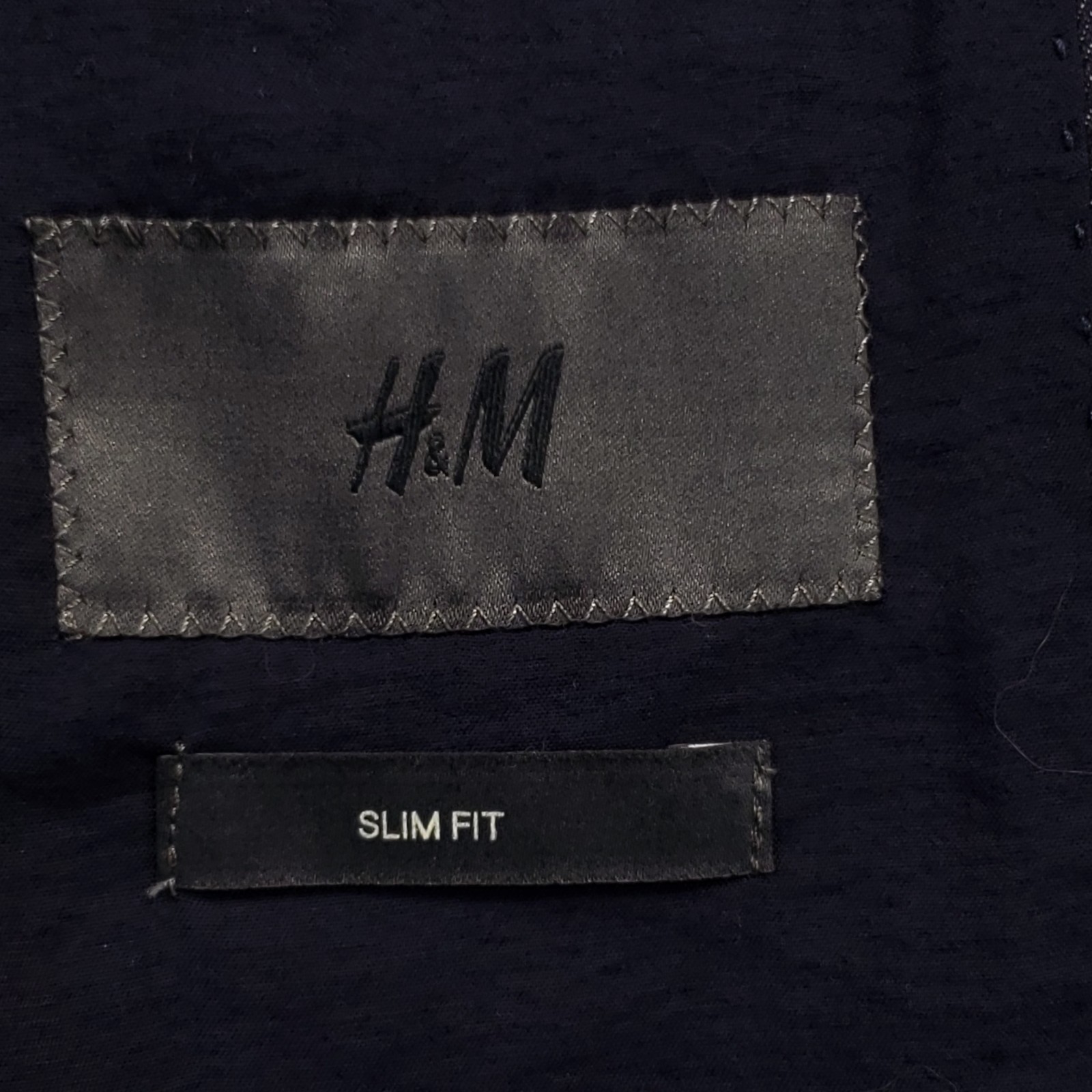 H&M Sport Coat Mens 38R Slim Fit Blue Cotton Chambray Two Button Double Vented