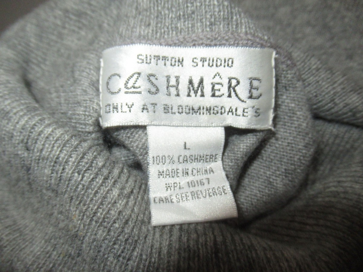Sutton Studio 100% Cashmere Gray Turtleneck Sweater Size L