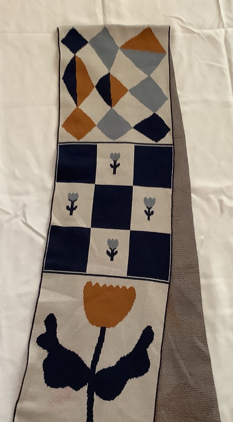 Biquette Toni Darling Frank Scarf 100% Egyptian Cotton 10” X80” $75 OP NWOT