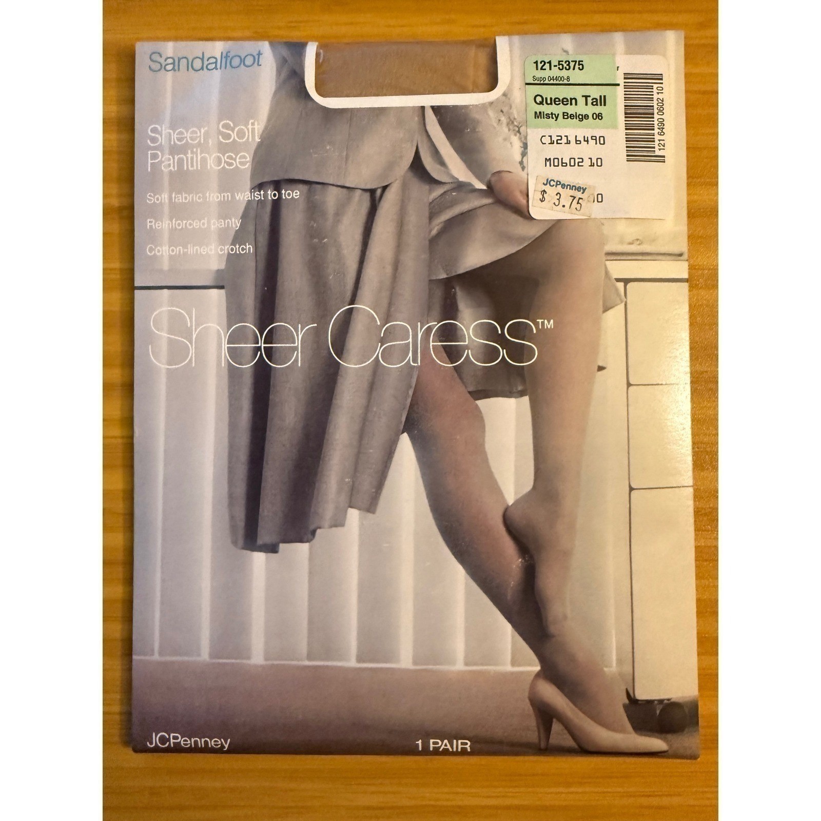 JCPenney Sheer Caress Pantyhose Queen Tall Misty Beige 08 Sandalfoot