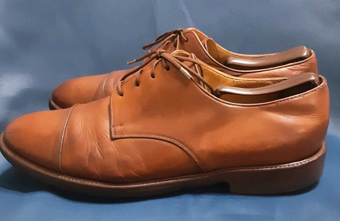 ​Men’s Polo Ralph Lauren Brown Leather Cap Toe Oxford Dress Shoes – Size Unknown