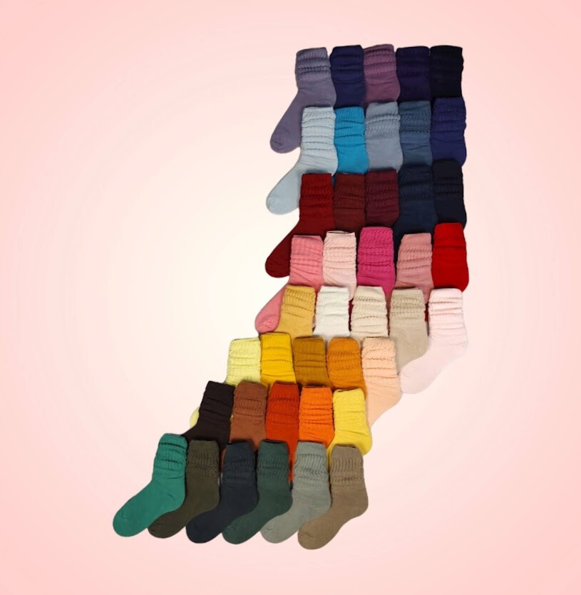 Slouch Socks Womans 9-11 Athletic Casual Scrunch 40 Colors USA NOS