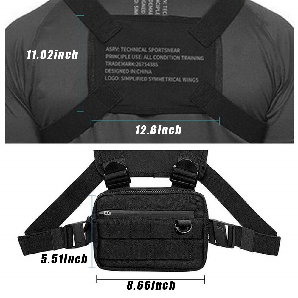 Tactical Combat Chest Rig Bag Front Pouch Molle Recon Kit Pack Hunting Airsoft