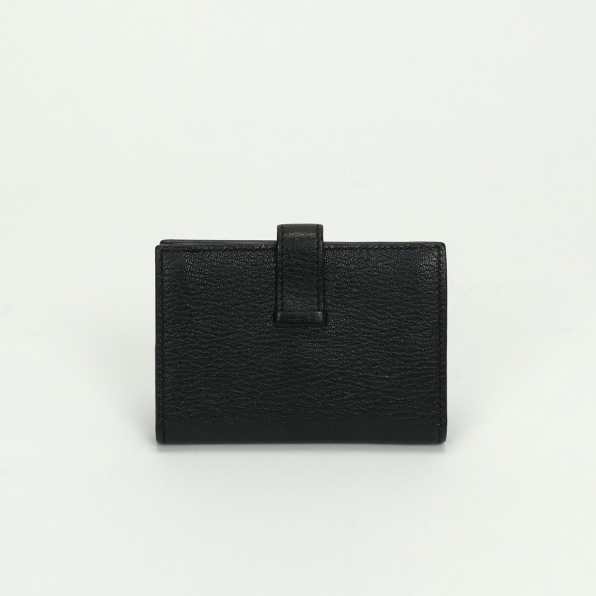 HERMES Bearn Mini Wallet Noir Black Chevre Miosor Gold HW Card Coin Case