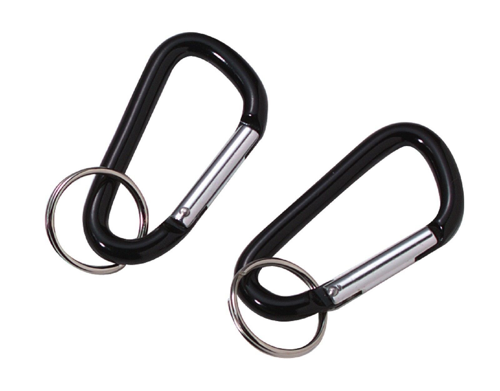 Accessory Carabiner With Key Ring – Black – 2 Per Card – Not For Use In Climbing