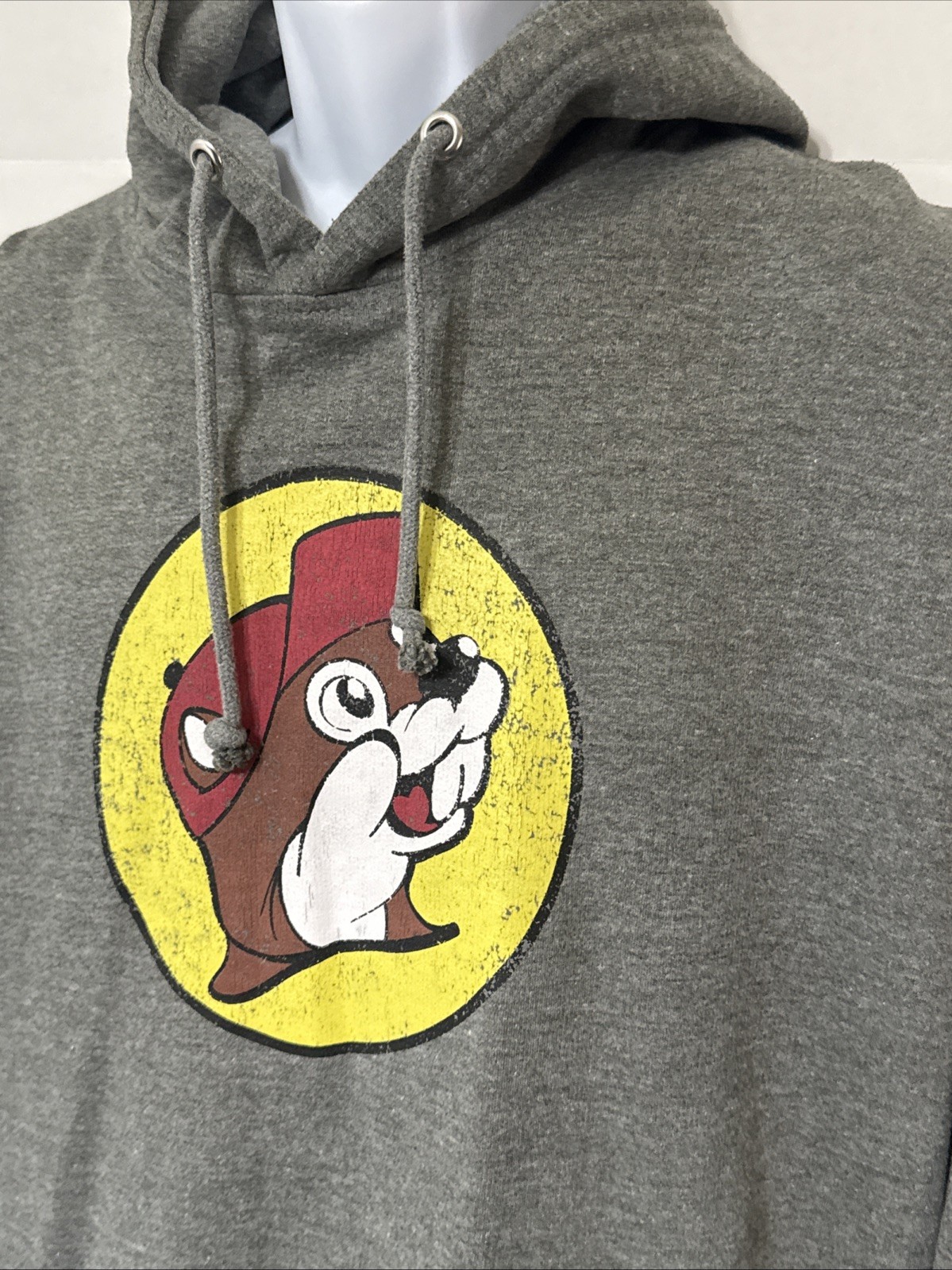 Buc-ee’s Beaver Logo Gray Hoodie Pullover Graphic Sweatshirt L See Measurements