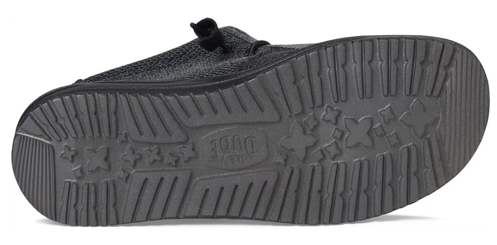 Hey Dude Wally Sox Micro Total Black Men’s Slip On Loafer Shoes