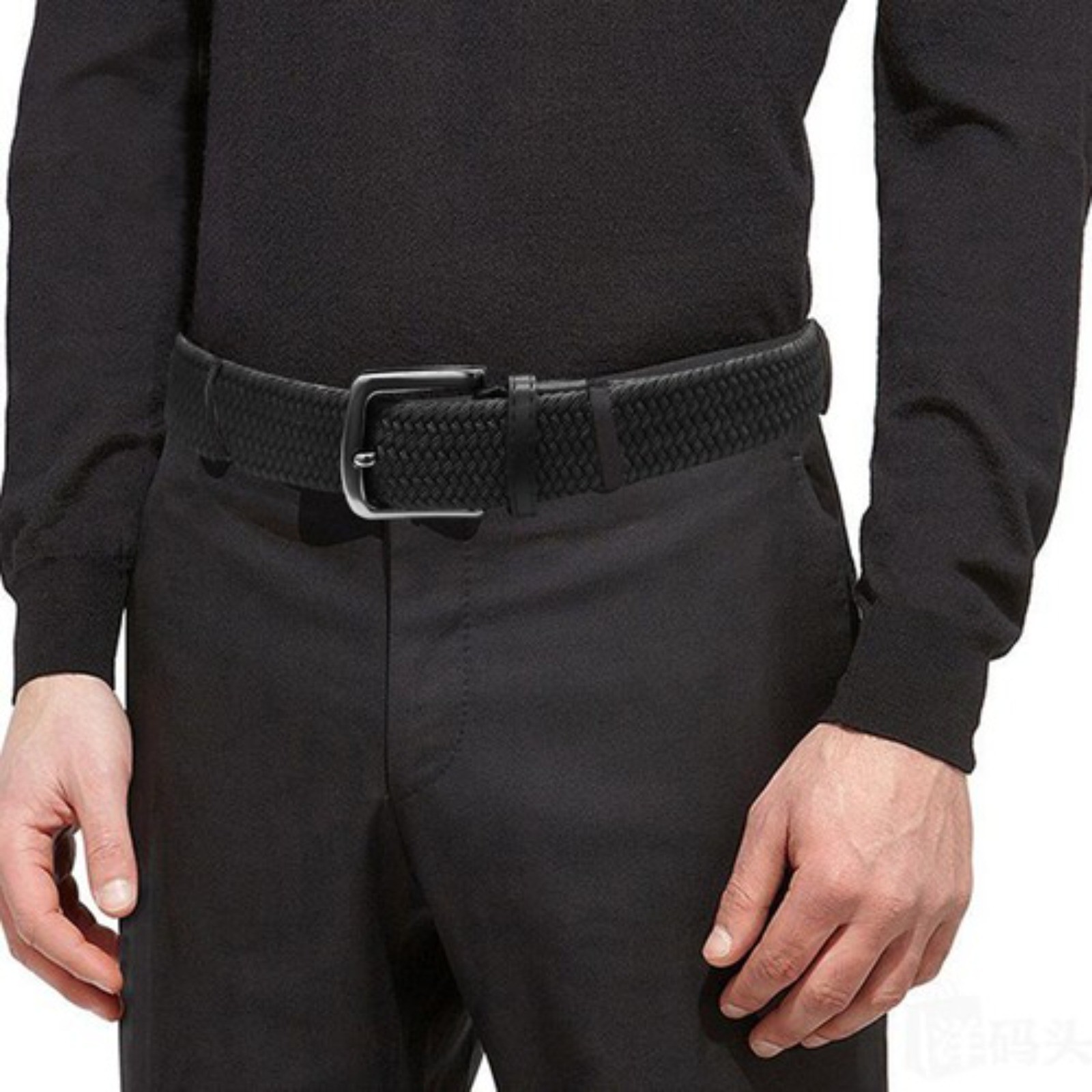Elastic Men’s Stretch Belts 2 Pack, Woven Braided Belt for Golf Casual