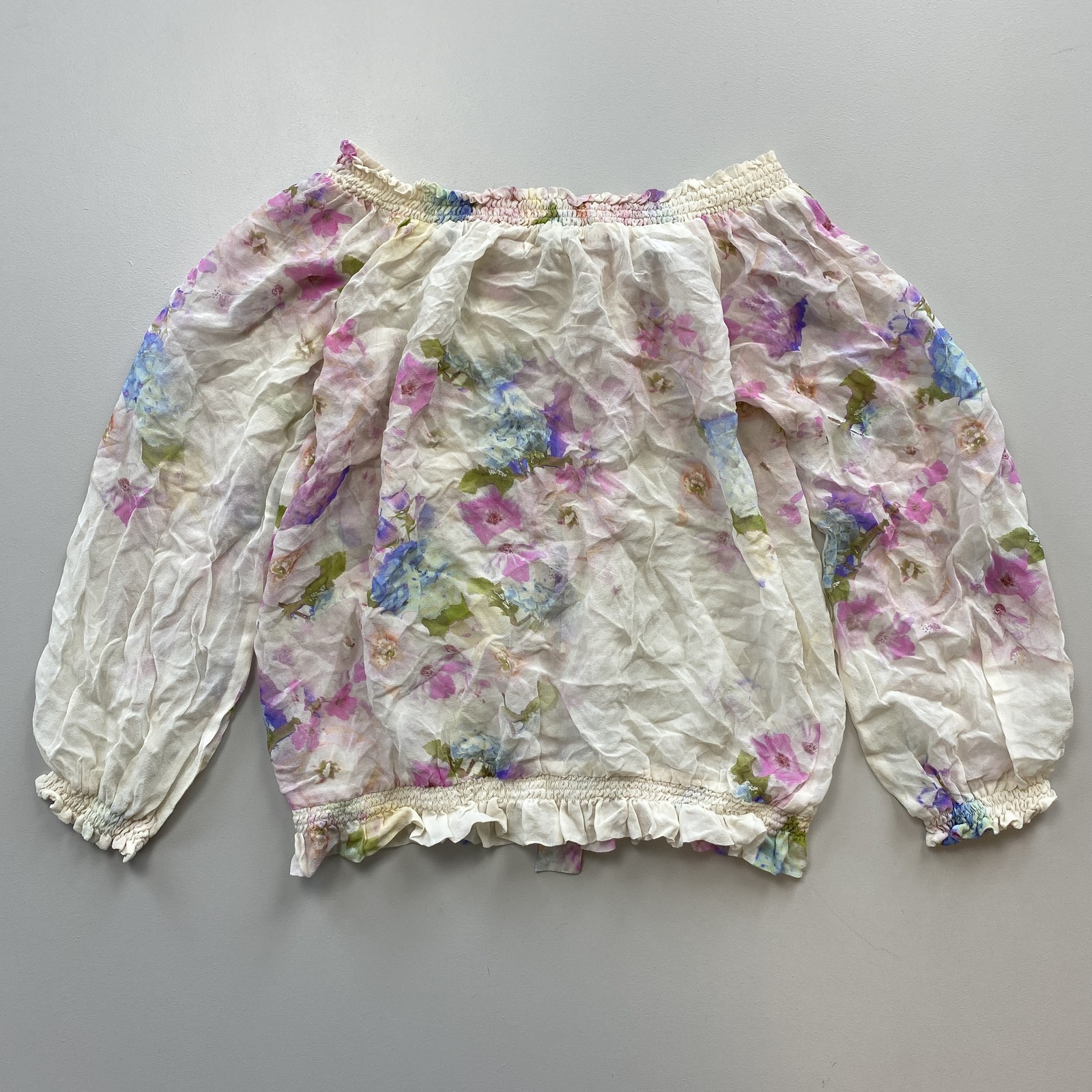 Patrizia Pepe Women’s Floral Off-Shoulder Blouse Size 40 White Multi