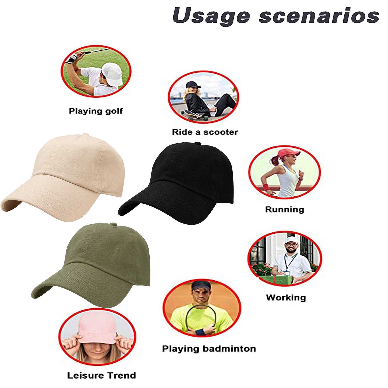 Baseball Cap Men Women Plain Solid Hat Classic Hat Adjustable Ball Dad Hat NEW