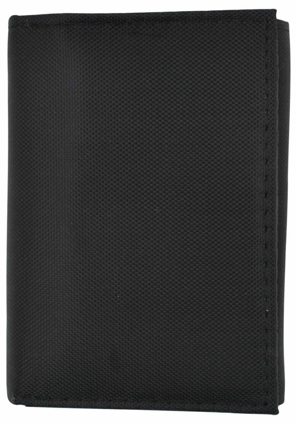 Men’s Nylon Black Classic Trifold Credit Card ID Wallet with Leather Interior