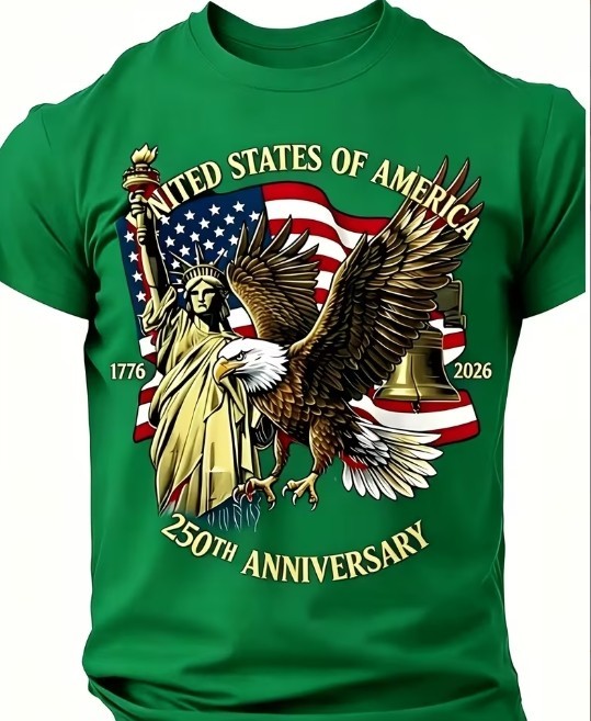 Men’s Patriotic USA 250th Anniversary T-Shirt 1776-2026 American Independence Te