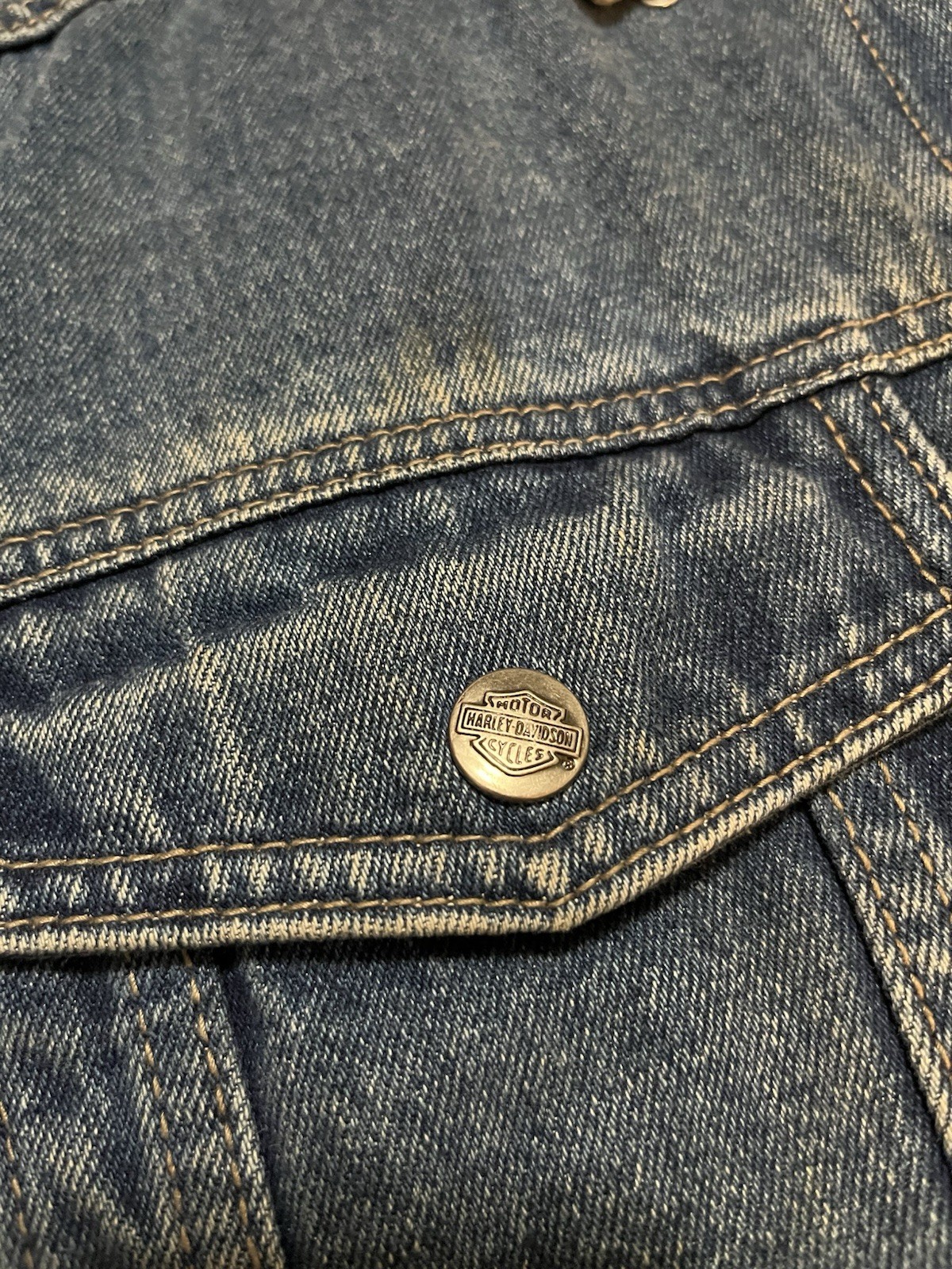 Vintage Harley Davidson Jacket Mens Med Denim 1903-2008 105th Anniversary Coat