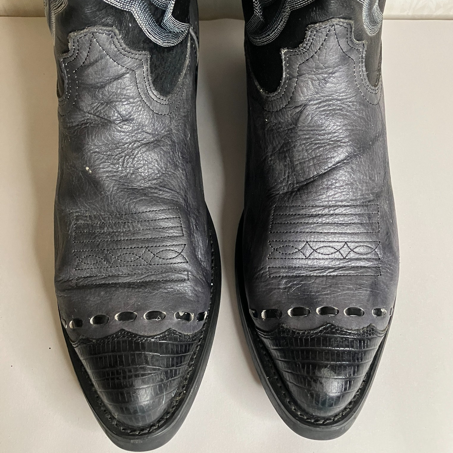 Durango Gray Black Wingtip Cowboy Boots Men’s 11D TR787 Oil Resistant Sole 11 D