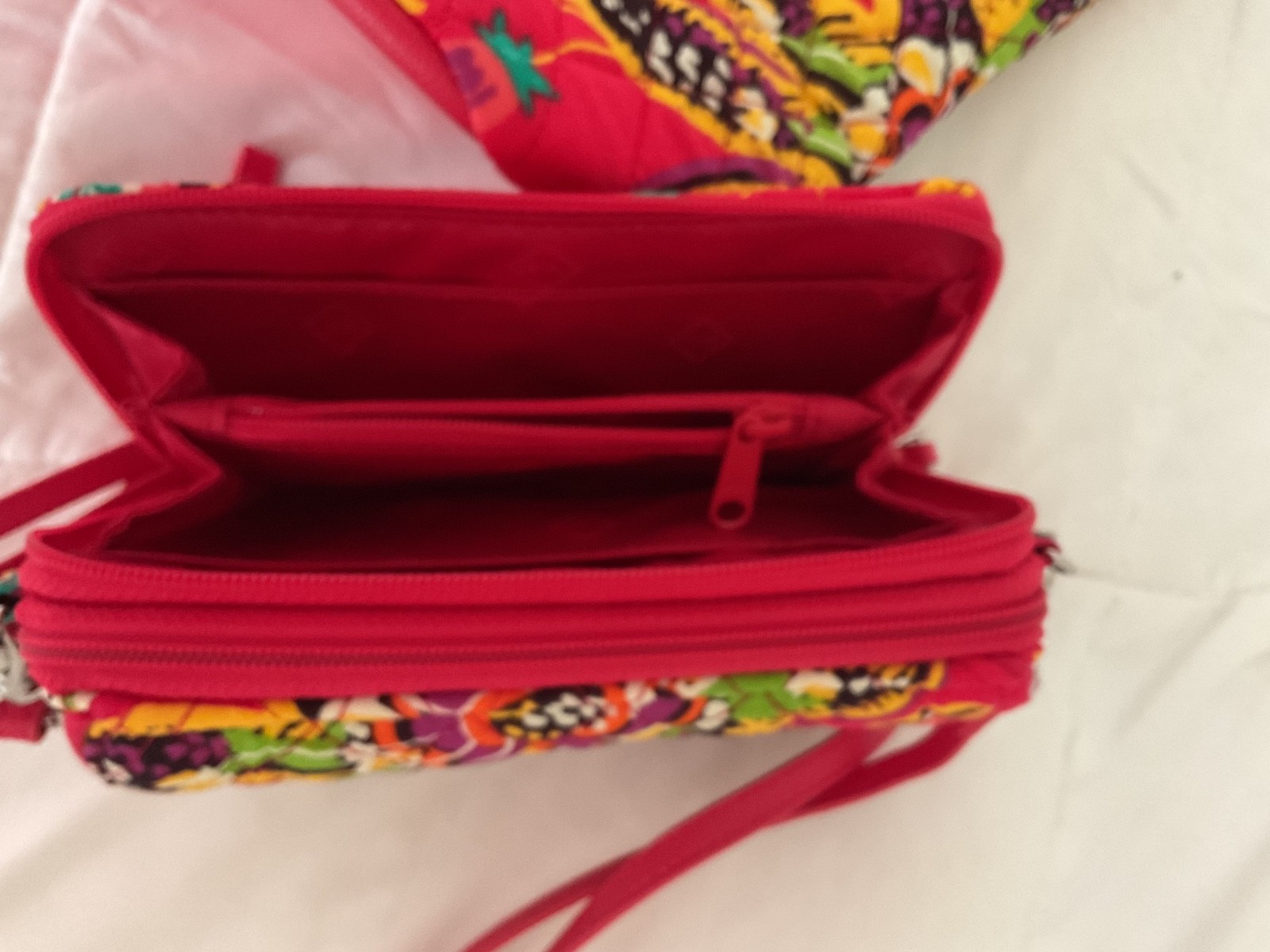 Vera Bradley RFID All In One Crossbody Wallet Purse Rumba Quilted Floral