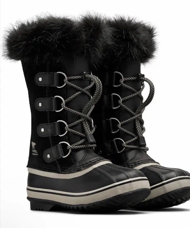 Sorel Joan of Arctic Insulated Water Proof Snow Boots Black Big Kid 6 Womens 8