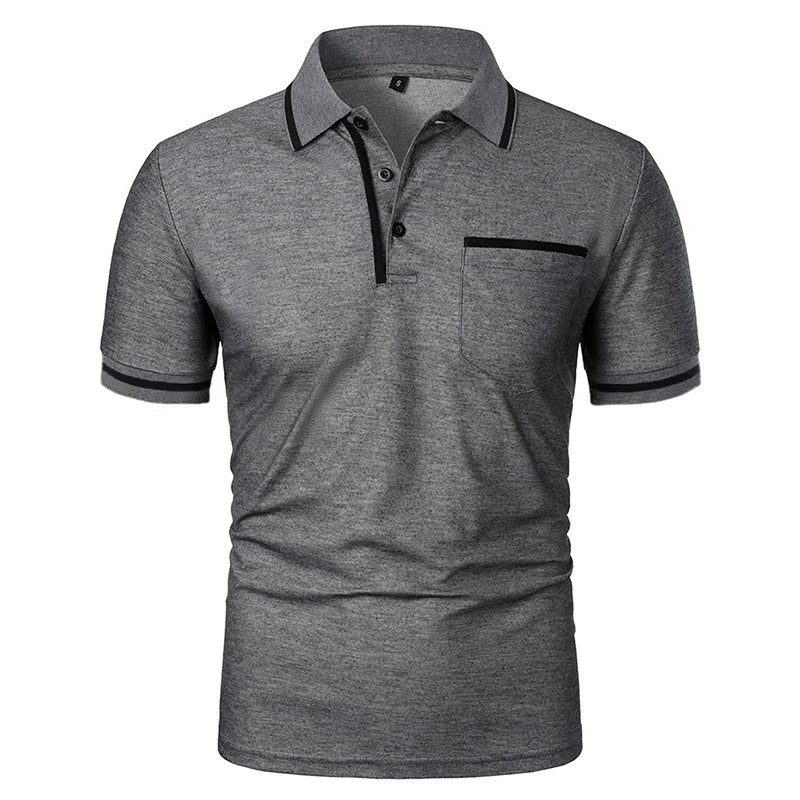 New Men’s Short Sleeve Polo Shirts Solid Color Casual T-shirt Summer Trendy