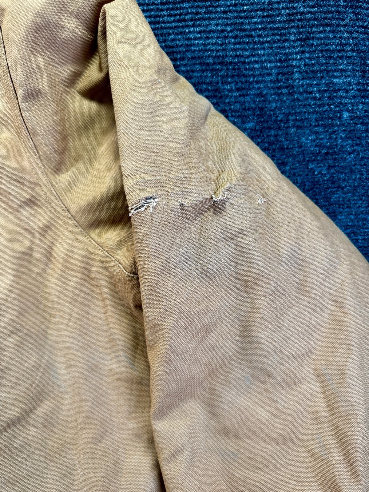 Dickies Duck Canvas Hooded Work Jacket Tan Brown Zip Up 3XL Lined
