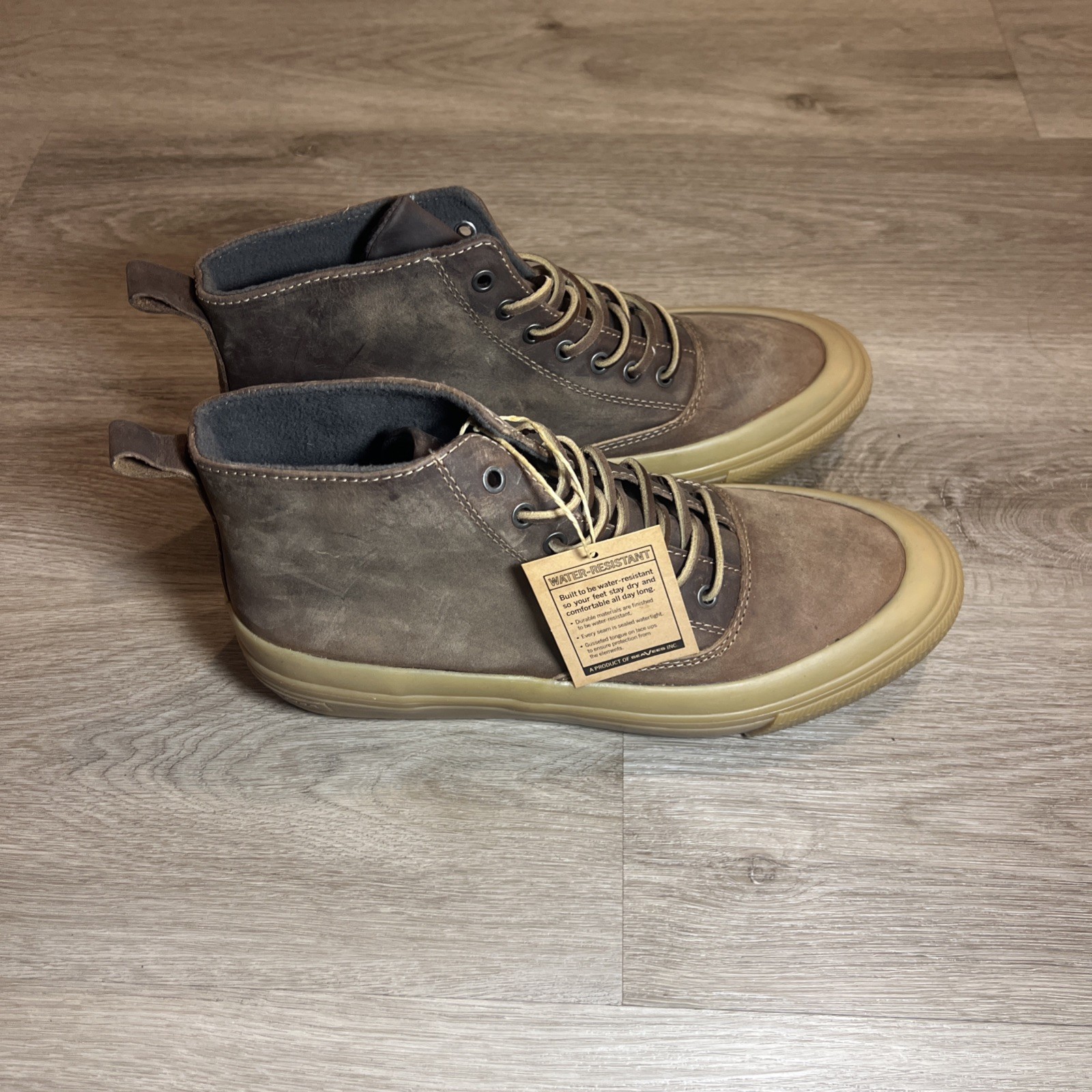 SeaVees Mammoth Elmwood Rugged Oiled Leather Boot Sneaker Mens 11 Brown, NEW