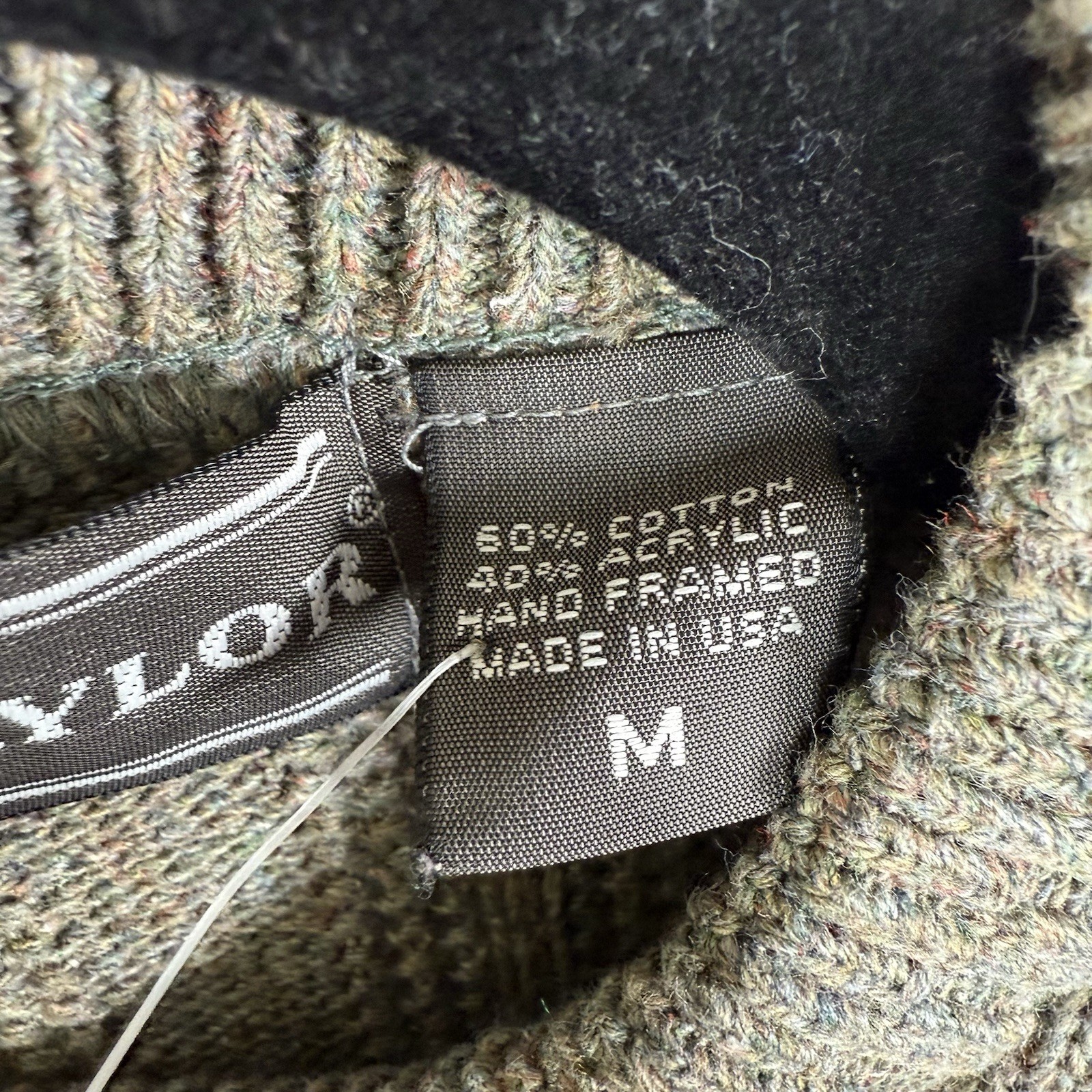 Vintage David Taylor Fisherman Sweater Men’s Medium Beige Chunky Cable Knit USA