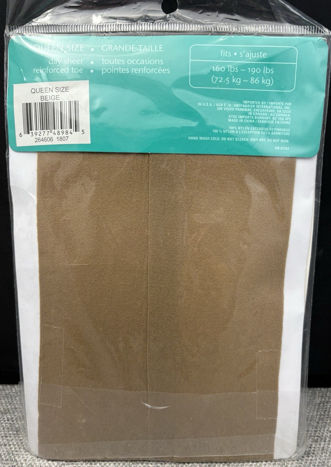 Sophi by Sophisticated Miss Queen Size Day Sheer Beige Pantyhose Reinforced Toe