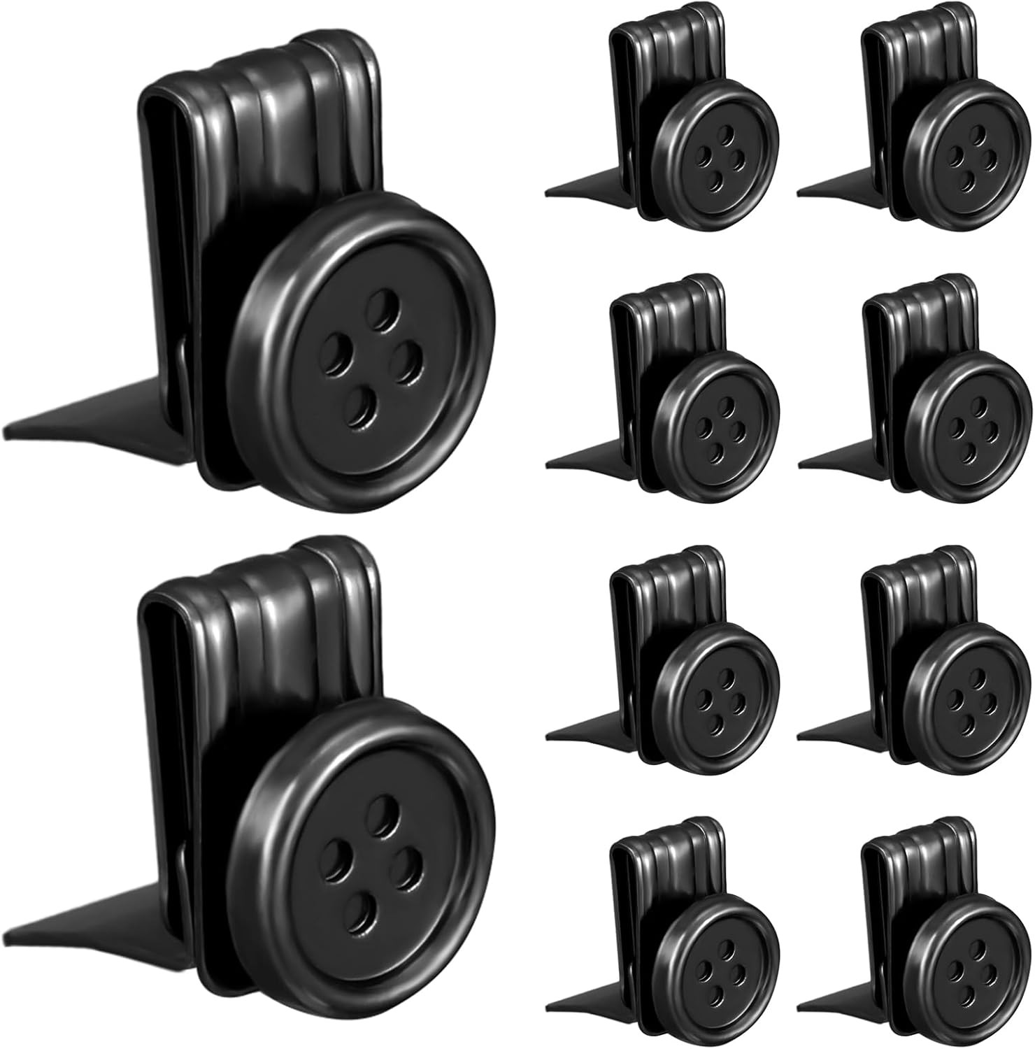 Zeyune 10 Pcs Metal Suspenders Buttons Movable No Sew Button End Brace Clips for