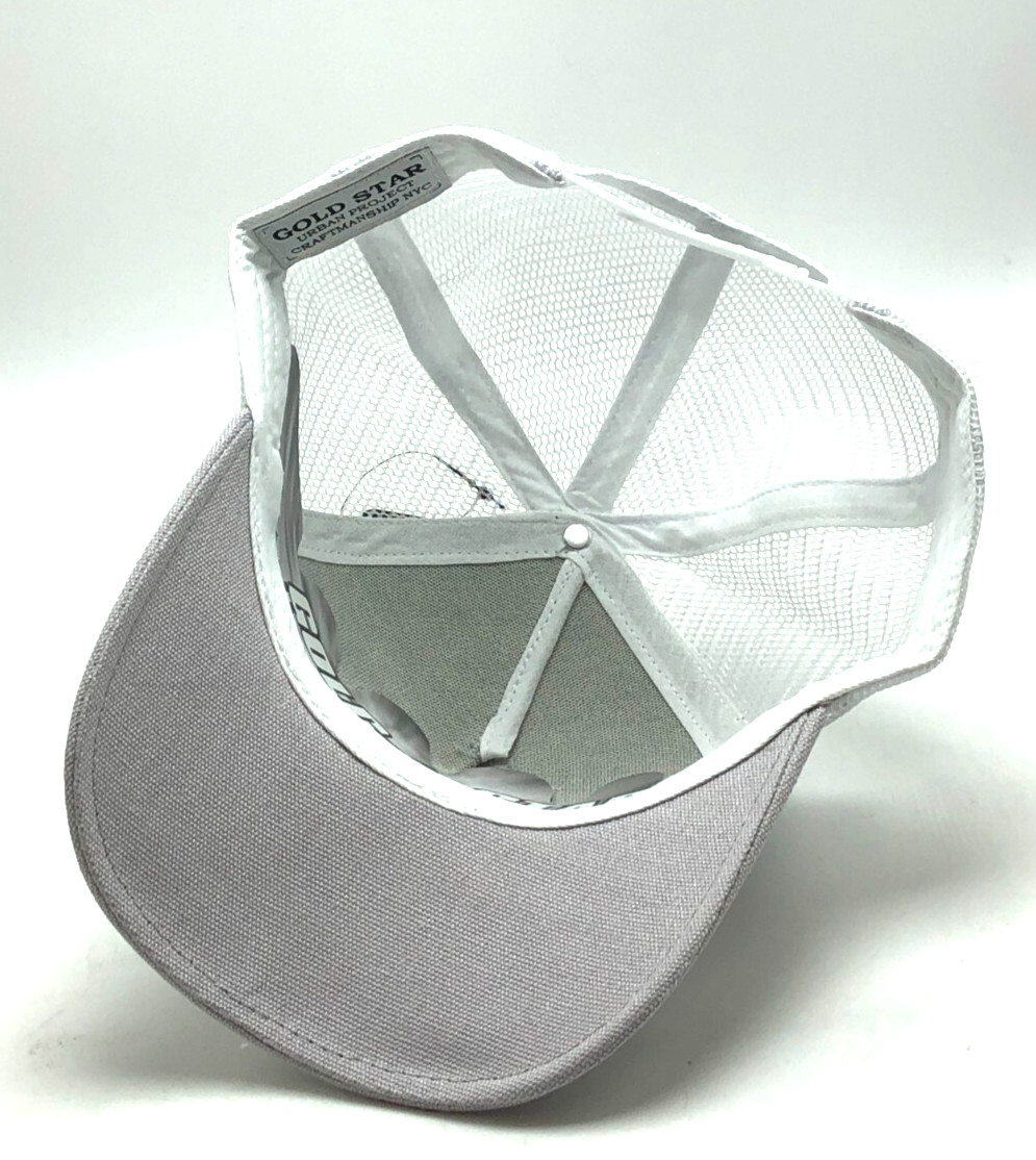 *NEW* Unisex NEW GOLD STAR HAT ROOSER TRUCKER HAT GREY / WHITE 👍