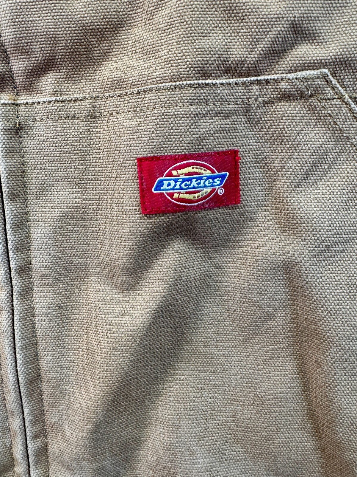 Dickies Duck Canvas Hooded Work Jacket Tan Brown Zip Up 3XL Lined