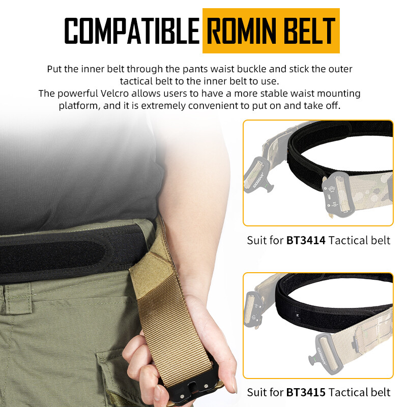IDOGEAR Tactical Belt Mens Belts Sports Inner Belt Airsoft 1.7″ Waist Belt Duty