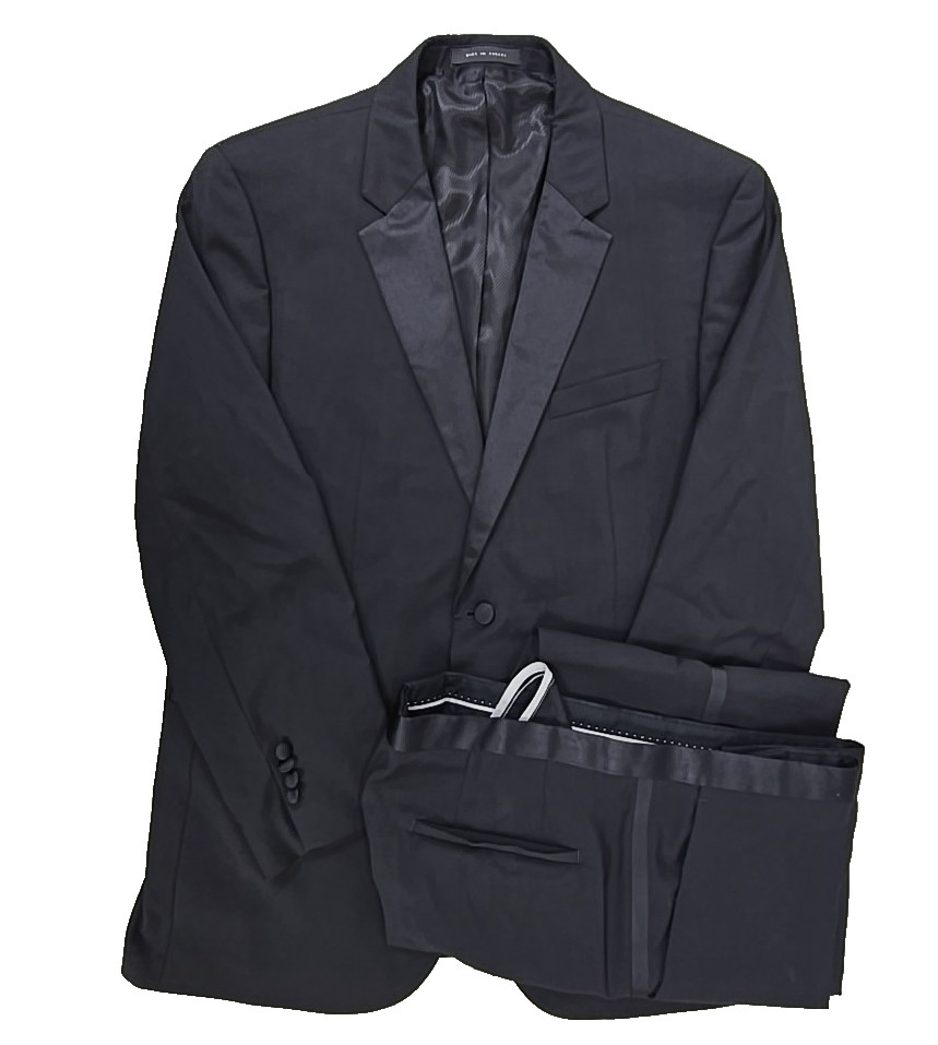 Hugo Boss Men’s “The Stars75/Glamour3” Black 100% Wool Tuxedo 2 Piece US 44R