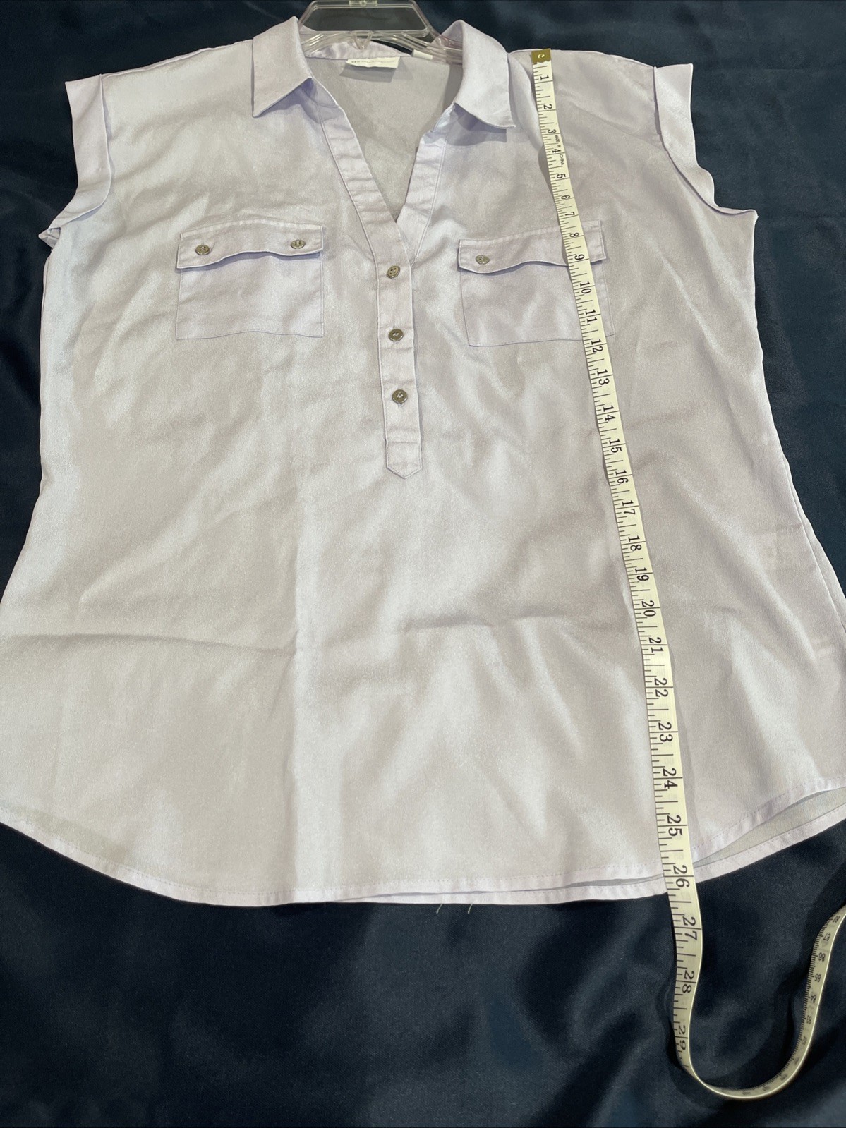 NEW YORK COMPANY Light Purple Sleeveless Collared V-Neck Tank Top Womens Sz M
