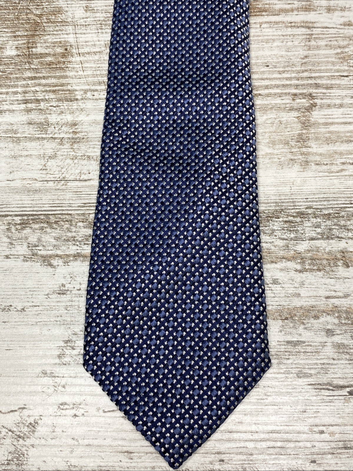 Joseph Abboud Silk Tie Blue Geometric Pattern Made In Italy Slim 2.75” NWT