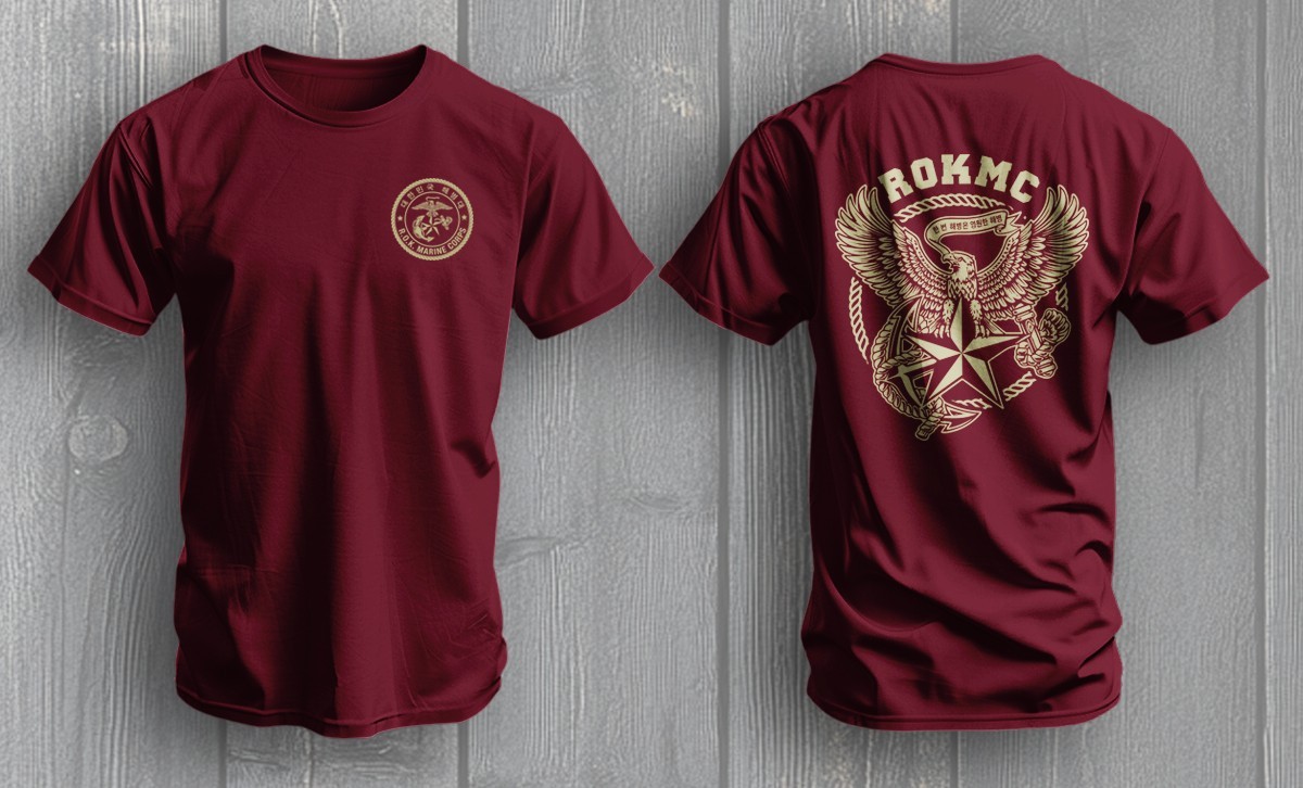 Republic of Korea Marine Corps ROKMC Eagle Emblem Military T-Shirt Tee