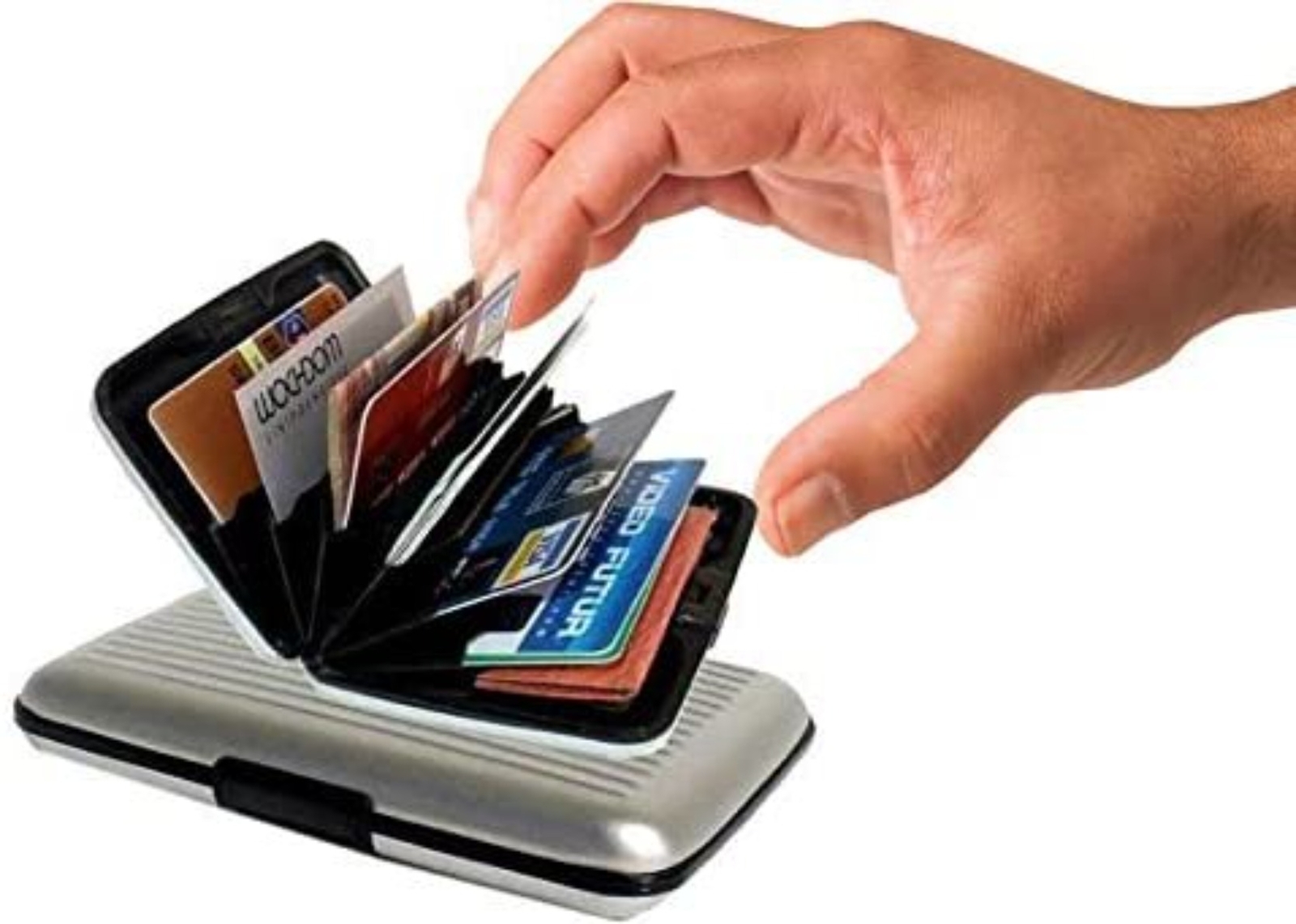 RFID Blocking Slim Metal Hard Card Case Credit Card Holder Mini Aluminum Wallets