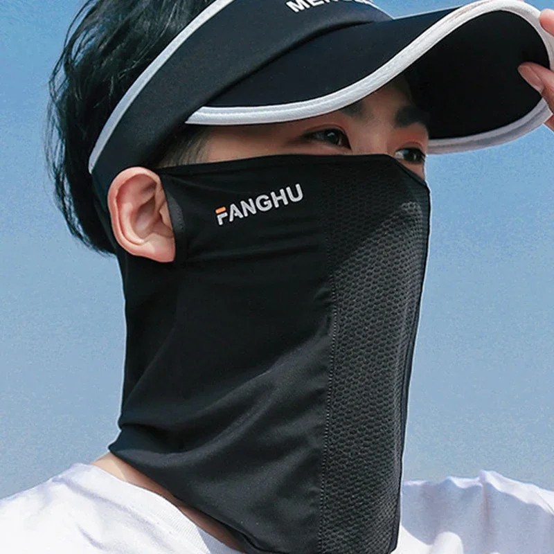 Sun Protection Face Mask Mesh Breathable UV Cover Ear Loop Sports Neck Gaiter