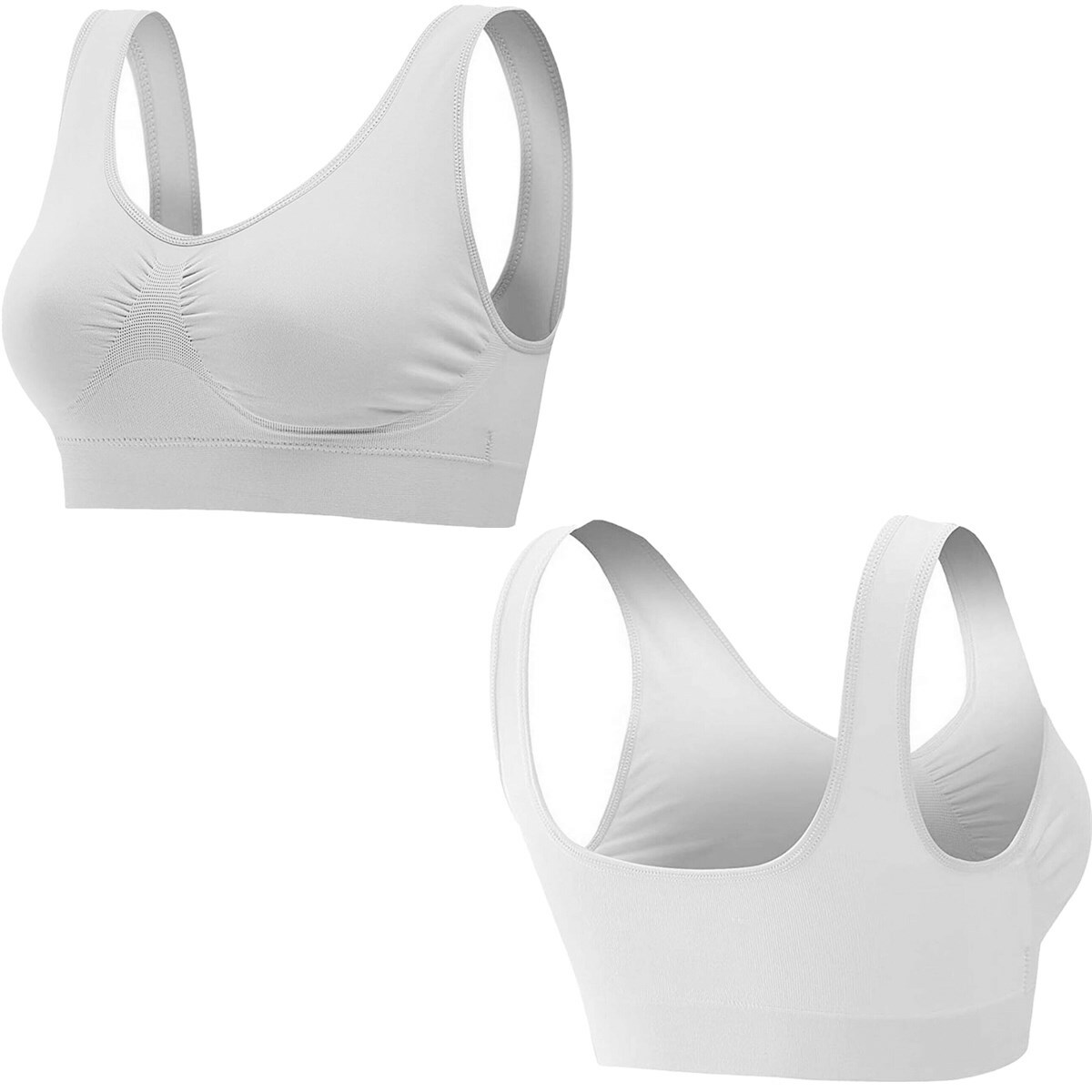 3Pack Sport Bras Seamless Wire Free Weight Support Tank Sports Yoga Sleep Bra US