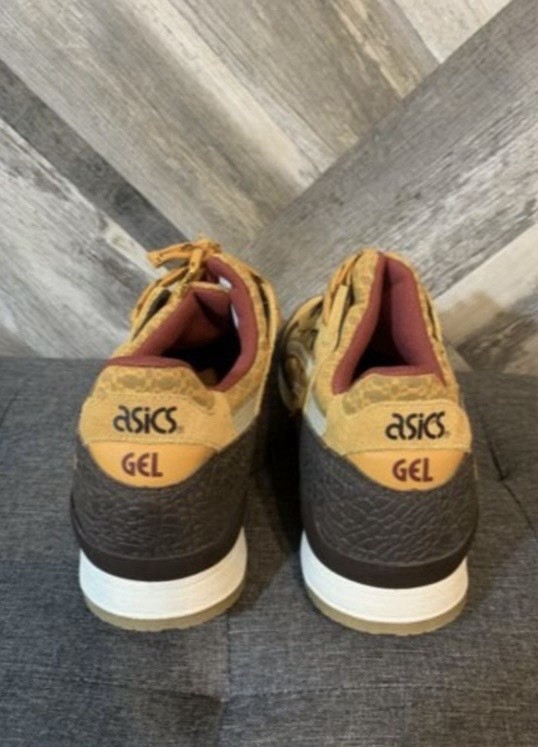 ASICS GEL-Lyte III Leather Low Top Lace Up Sneakers Tan Brown Burgundy H5P1L