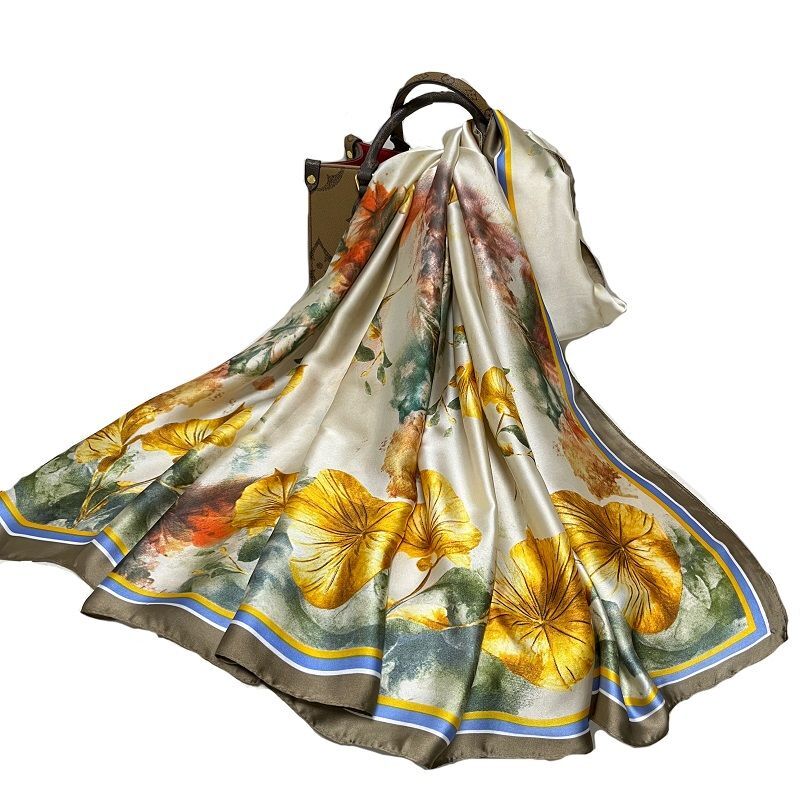 Silky Long Scarf 180x90CM Satin Wrap Lightweight Shawl Women Fashion Accessory