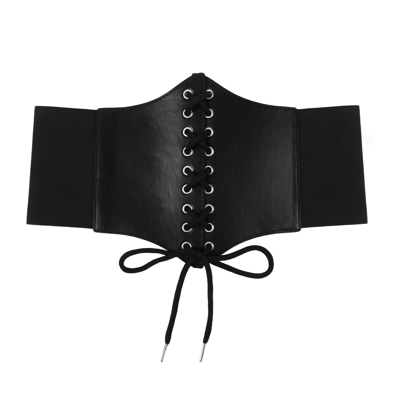 Women’s Adjustable Buckle Elastic Lace-up Tied Corset Waist Belt for Dress Shirt