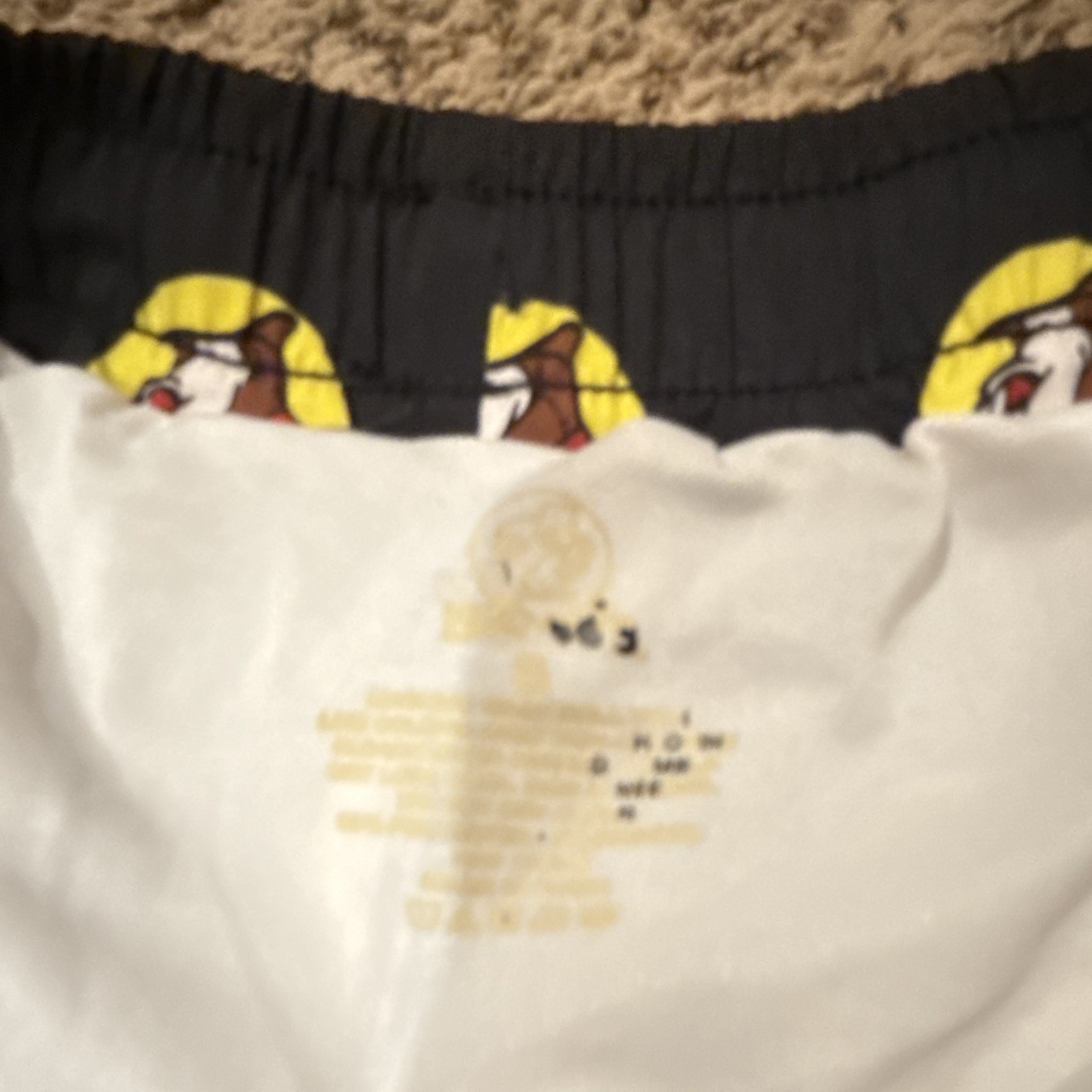 Buc-ee’s Beaver Logo Graphic Print Men’s Bathing Suit Shorts S