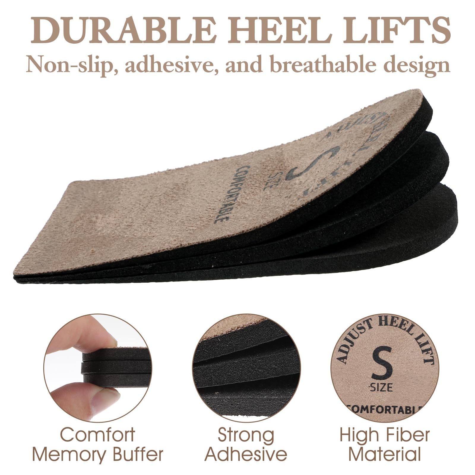 2 Pack Heel Lifts, Adjustable Heel Lifts for Leg Length Discrepancy, Women Ma…
