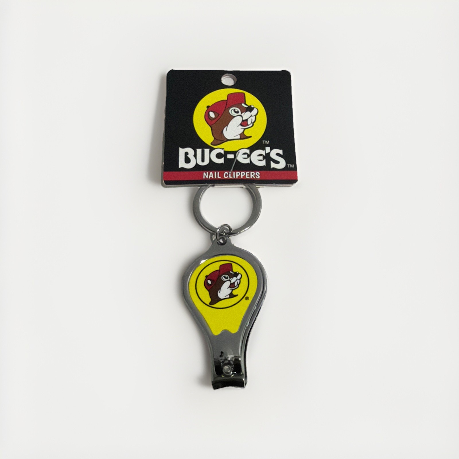 Buc-ee’s Nail Clippers Keychain Bottle Opener Key Ring Beaver Logo Metal Silver