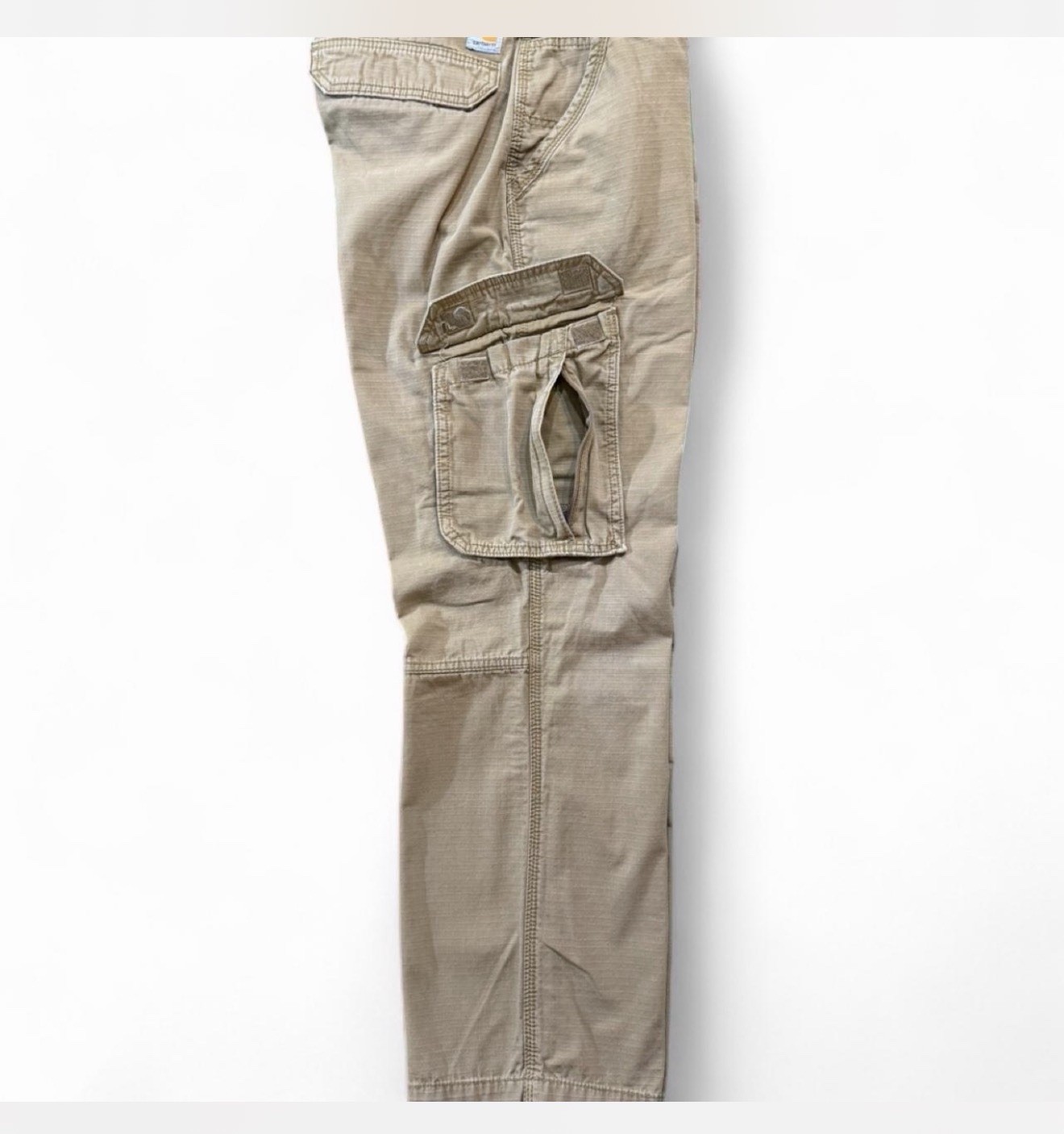 Carhartt Men’s Relaxed Fit Beige Ripstop Cargo Pants Straight Leg 34 Waist