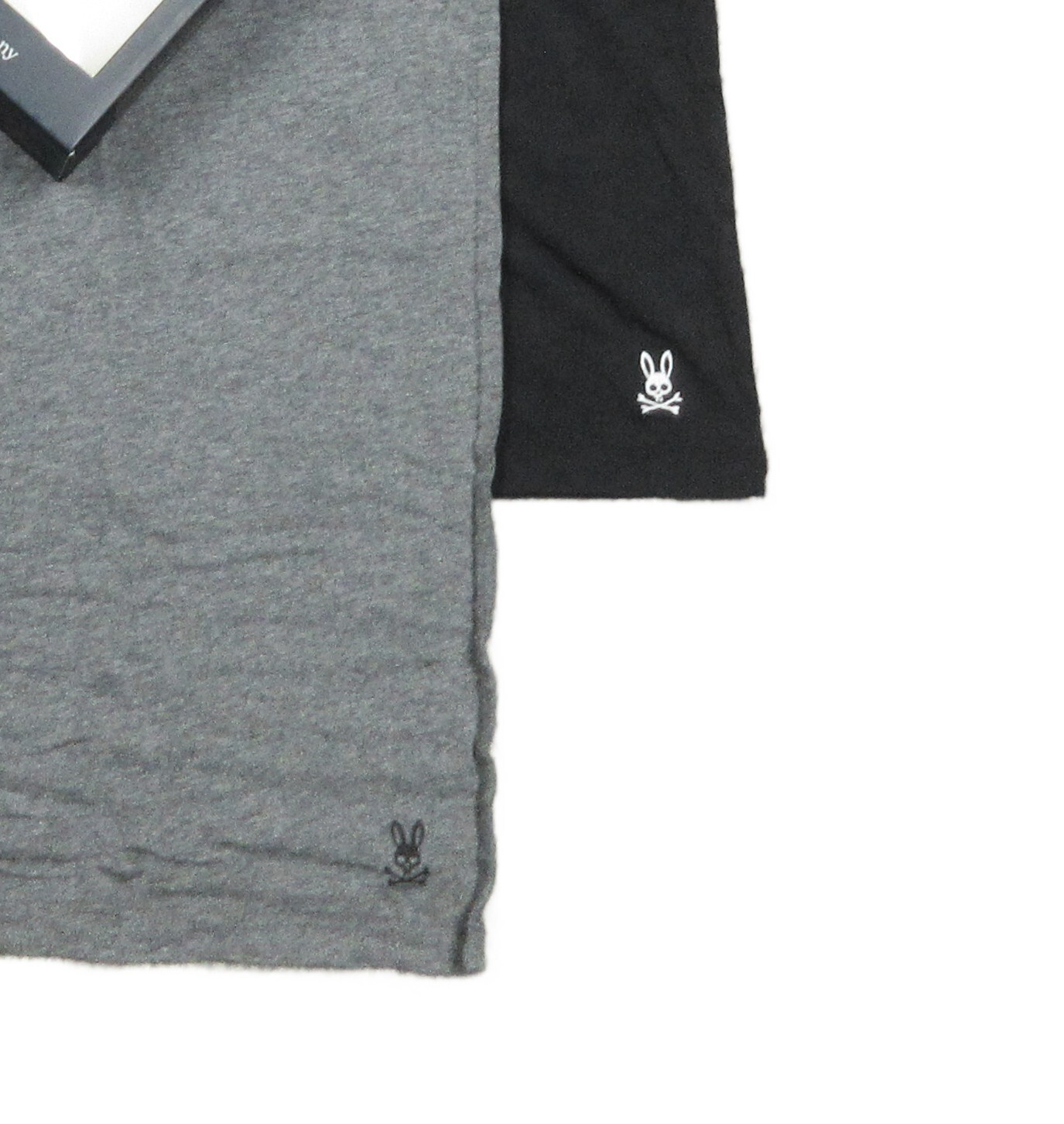 Psycho Bunny Men’s Gray-Black Cotton Stretch Crew-Neck T-Shirts 2 Pack