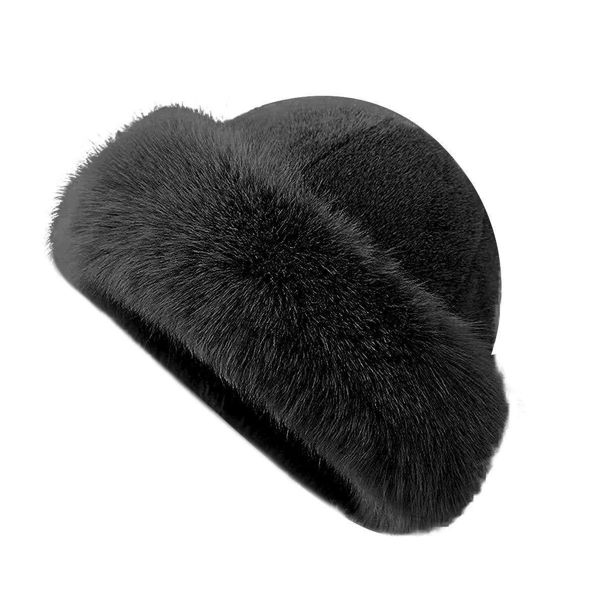 Women Winter Warm Furry Hat Russian Cossack Hat Fluffy Ski Snow Outdoor Cap new