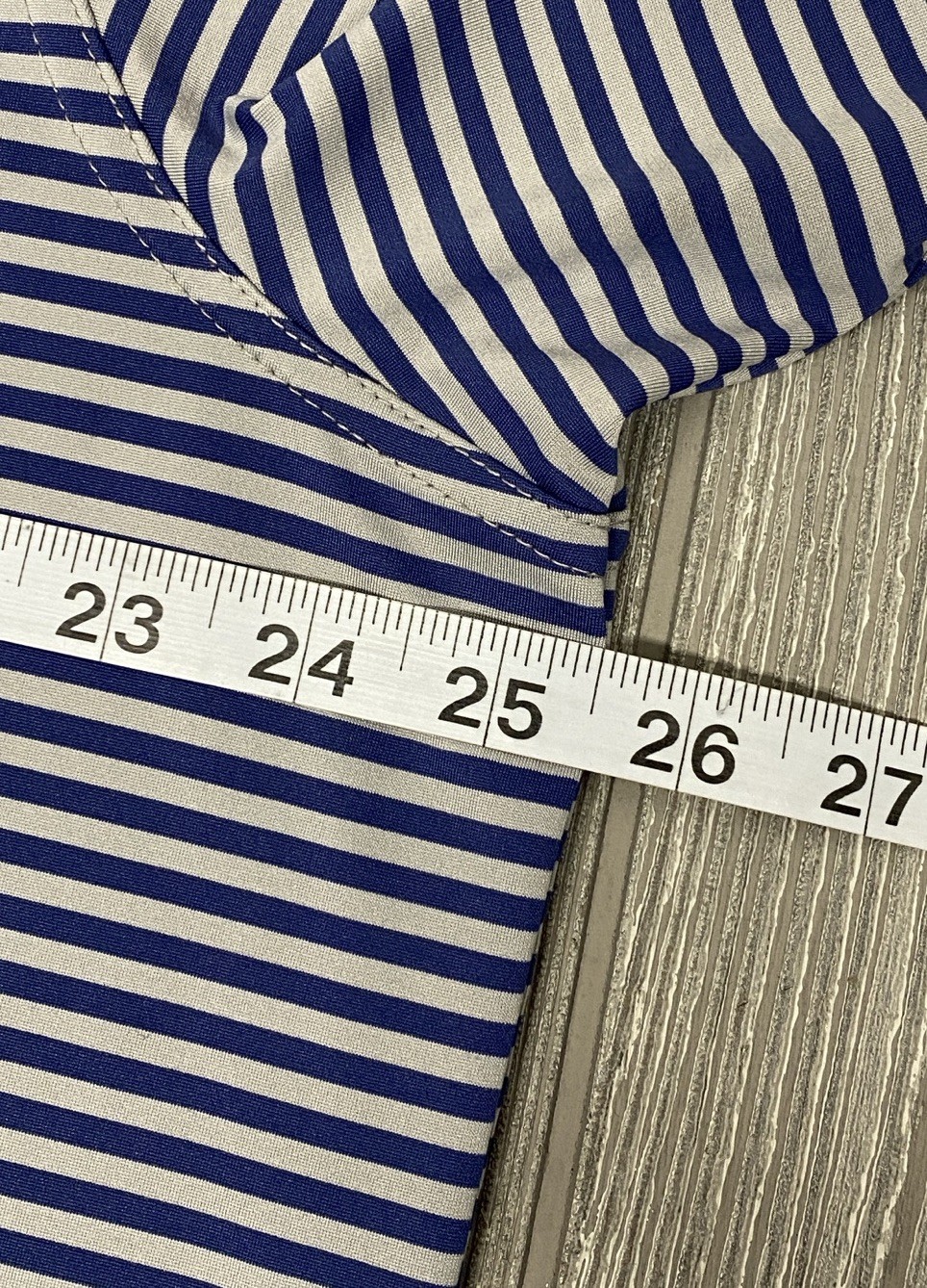 Vineyard Vines Performance Golf Polo Shirt Blue Gray Striped Size XL Stretch