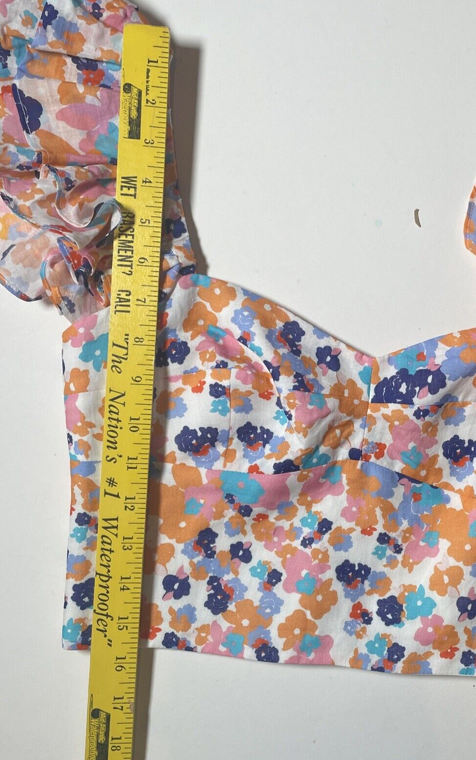 Amanda Uprichard Mackey Top in Madagascar MEDIUM Pristine Condition Crop Ruffle